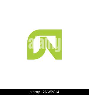letter n leaf simple geometric line logo vector Stock Vector