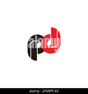 letter pd linked geometric colorful logo vector Stock Vector