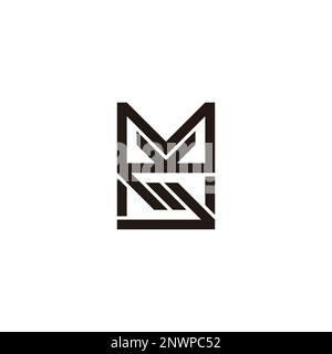 letter ms simple stripes geometric logo vector Stock Vector