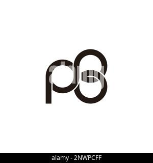 letter pb linked loop geometric logo vector Stock Vector