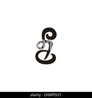 letter sd curves linked logo vector Stock Vector