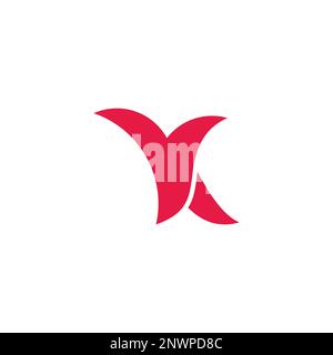 letter vk curves red flower logo vector Stock Vector