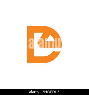 letter de simple geometric line logo vector Stock Vector