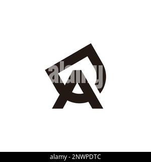 letter ad simple overlap line logo vector Stock Vector
