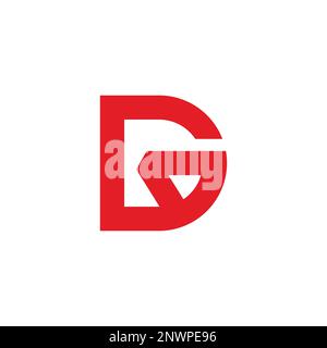 letter dg simple arrow geometric line logo vector Stock Vector