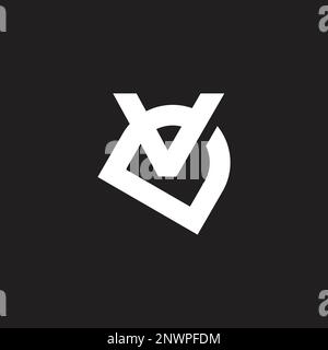 letter vd simple overlap line logo vector Stock Vector