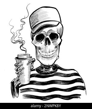 Skeleton Drinking Coffee TShirts for Sale  Redbubble