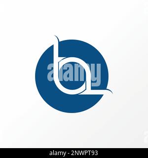 Letter or word BP or PB cutting font on circle block and flip image graphic icon logo design abstract concept vector stock initial or monogram Stock Vector