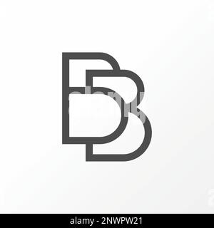 Simple and unique letter or word BB line art out font with cutting image graphic icon logo design abstract concept vector stock initial or monogram Stock Vector