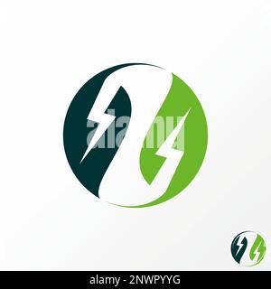 Letter or word Z unique font with electric or power on circle block or negative graphic icon logo design abstract concept vector initial or monogram Stock Vector