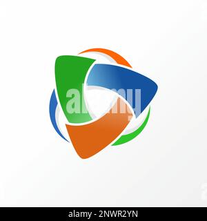 Unique cut triangle quadrangular around like motif or body human image graphic icon logo design abstract concept vector stock community or calligraphy Stock Vector