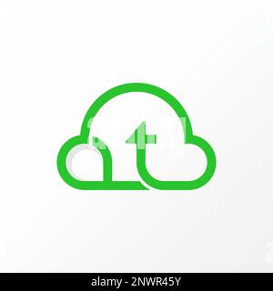 Simple and unique cloud with letter or word PT or place point image graphic icon logo design abstract concept vector stock home tech or summer Stock Vector