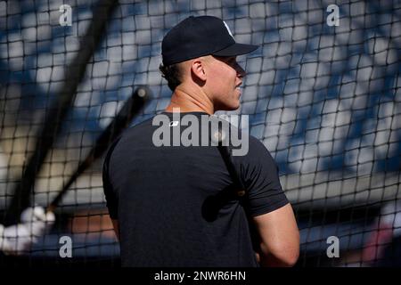 New York Yankees Aaron Judge (99) signs autographs before a spring training  baseball game against the Atlanta Braves on February 26, 2023 at George M.  Steinbrenner Field in Tampa, Florida. (Mike Janes/Four