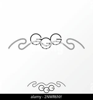 Simple but very unique letter or word triple GGG with art ropes image graphic icon logo design abstract concept vector stock classic or initial Stock Vector