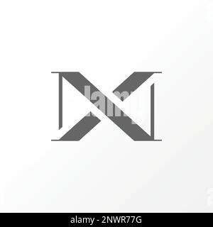 Unique letter or word XN cut line thin serif font like pattern precision graphic icon logo design abstract concept vector stock initial or monogram Stock Vector