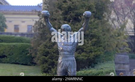 Rocky statue in Philadelphia - PHILADELPHIA, USA - FEBRUARY 16, 2023 Stock Photo
