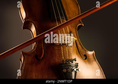 close up picture of a violin Stock Photo