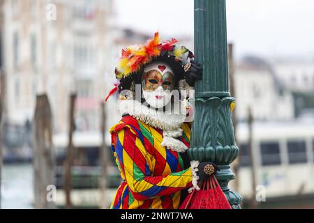 Carnevale di Venezia, elaborate masks and imaginative costumes can be seen all over the city during Carnival, Venice, Italy Stock Photo