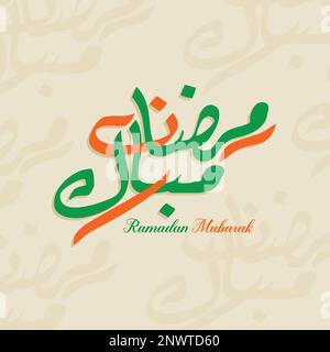 Ramadan Kareem beautiful greeting card with arabic calligraphy, ramadan style, ramadan kareem. background vector illustration. Stock Vector
