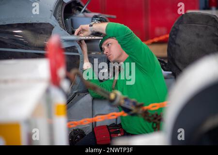 Philippine Sea. 1st Jan, 2023. U.S. Navy Logistics Specialist Seaman ...