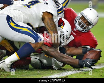 Arizona Cardinals linebacker Kyzir White paces the sideline during the  first half of an NFL football game against the New York Giants Sunday,  Sept. 17, 2023, in Glendale, Ariz. (AP Photo/Ross D.