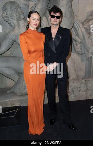 Devon Lee Carlson and Duke Nicholson attending the Saint Laurent Womenswear Fall Winter 2023-2024 show as part of Paris Fashion Week in Paris, France on February 28, 2023. Photo by Aurore Marechal/ABACAPRESS.COM Stock Photo