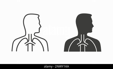 Lungs Icon. Vector isolated linear editable illustration of lungs Stock ...