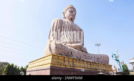 Statue of Lord Budhha in Meditation Pose, Bodh Gaya, Bihar, India Stock Photo