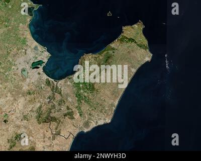 Nabeul, governorate of Tunisia. Low resolution satellite map Stock Photo