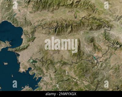 Aydin, province of Turkiye. Low resolution satellite map Stock Photo