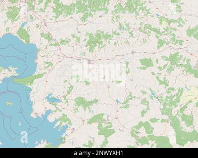 Aydin, province of Turkiye. Open Street Map Stock Photo