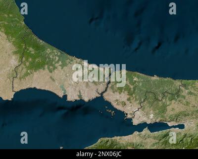 Istanbul, province of Turkiye. Low resolution satellite map Stock Photo