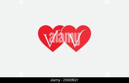 Colorful hearts shape. Double heart sign letters. Valentine icon and love symbol. Romance love with heart sign and letters. Gift red love Stock Vector