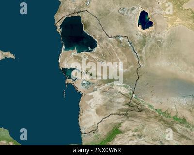 Balkan, province of Turkmenistan. High resolution satellite map ...