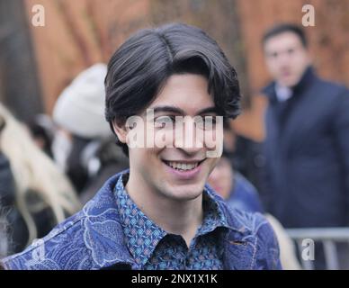 Italian actress Carmine Buschini posing for photographers after Etro ...