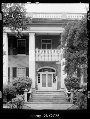 Alfred Battle House, University Ave., Tuscaloosa, Tuscaloosa County, Alabama. Carnegie Survey of the Architecture of the South. United States, Alabama, Tuscaloosa County, Tuscaloosa,  Columns,  Balconies,  Fanlights. Stock Photo