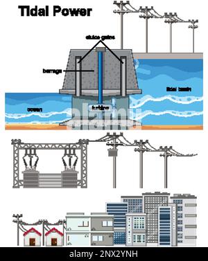Tidal energy concept. Renewable power sources. Zero emission. Carbon ...
