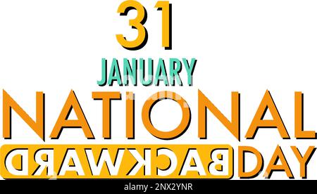 National backward day banner design illustration Stock Vector