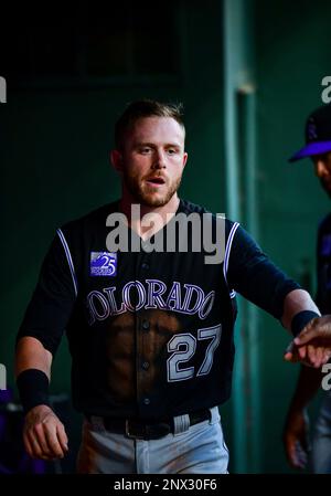 Jun 15, 2018: Colorado Rockies shortstop Trevor Story #27 at bat during an  MLB game between the Colorado Rockies and the Texas Rangers at Globe Life  Park in Arlington, TX Colorado defeated