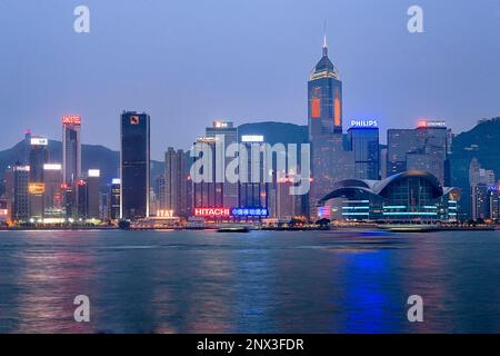 Hong Kong skyline from The Avenue of Stars,Hong Kong, China Stock Photo