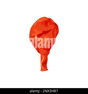 Rubber balloon blowing process. Uninflated latex ballon isolated on white background. Cartoon decorative element for birthday. Vector illustration Stock Vector