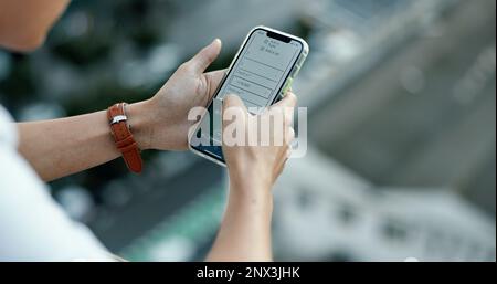 Volunteer, phone or hands on internet for registration application at a global NGO or non profit charity organization. Man, ui or user signing up on Stock Photo