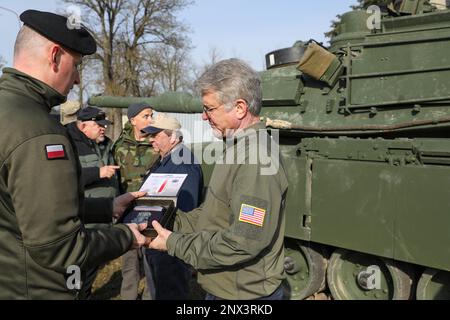 Polish Col. Maciej Lukarski, battalion commander of the Land Forces ...