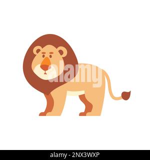 Lion cute cartoon. Vector illustration Stock Vector