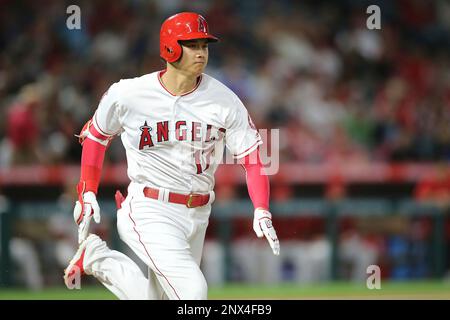 Shohei Ohtani of the Los Angeles Angels trains before the Major League  Baseball game against the Toronto Blue Jays at Angel Stadium in Anaheim,  California, United States, June 23, 2018. Credit: AFLO/Alamy