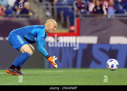 Gillette Stadium. 30th May, 2018. MA, USA; New England Revolution  goalkeeper Matt Turner (30) in action during an MLS match between Atlanta  United FC and New England Revolution at Gillette Stadium. The