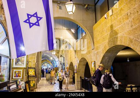 The Cardo, Jewish Quarter, Old City, Jerusalem, Israel. Stock Photo