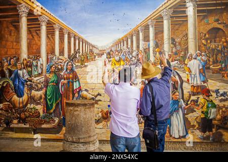 The Cardo, recreation, Jewish Quarter, Old City, Jerusalem, Israel. Stock Photo