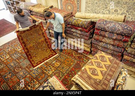 Jaafarian Carpets, handmade Persian carpets, in Madame Curie street, Beirut, Lebanon Stock Photo
