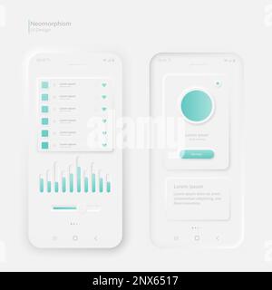 User interface elements for a mobile application. The layout of the phone screen and a set of user interface icons. Stock Vector